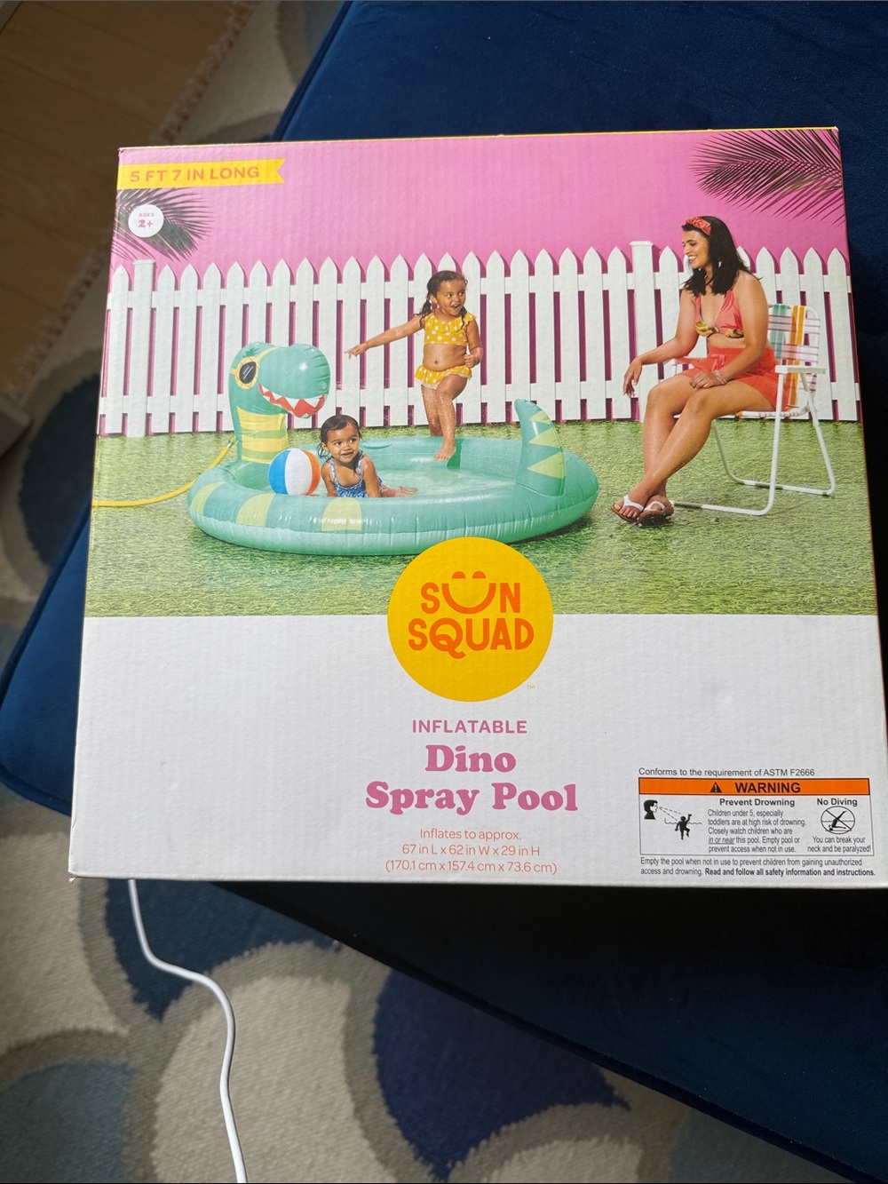 Sun Squad Kids Dino Spray Pool - Green